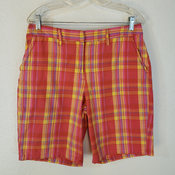 womens madras shorts